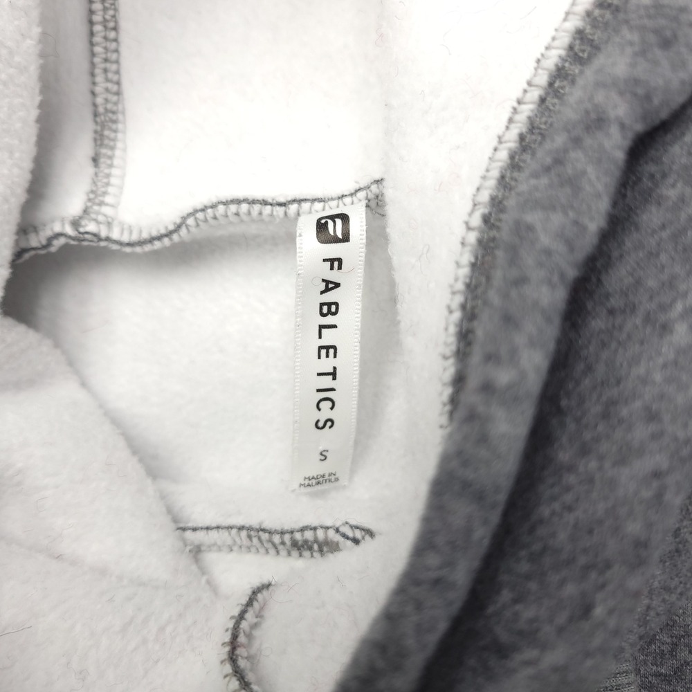 Fabletics Funnel Neck Hoodie Women's S Gray Thumb Hole Soft Casual Athleisure‎ - Picture 4 of 16